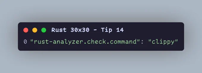 "rust-analyzer.check.command": "clippy"