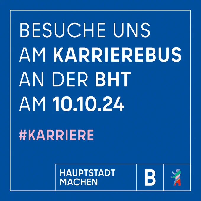 Besuche uns am Karrierebus an der BHT am 10.10.2024
#Karriere