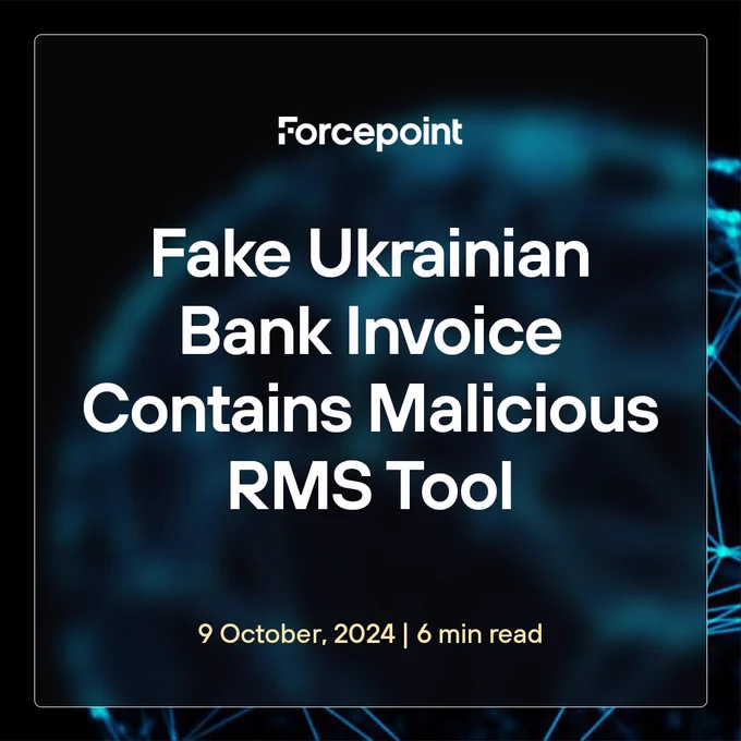 Our X-Labs team found a new attack that uses a fake Ukrainian bank invoice to spread a malicious RMS tool. Pavlo Prodanchuk analyzes the campaign: