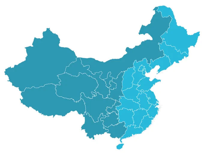 The provinces and regions involved in Great Western Development (source: © OpenStreetMap contributors: https://www.openstreetmap.org/copyright/en)