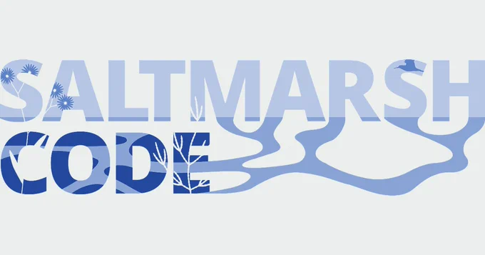 Saltmarsh Code logo with little icons showing plants birds and water