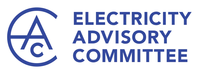 Logo of the Electricity Advisory Committee featuring stylized letters "EAC" with the full name written next to it in blue.