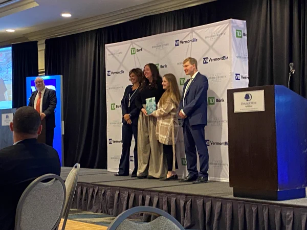 Mamava poses with Vermont Business Growth Award