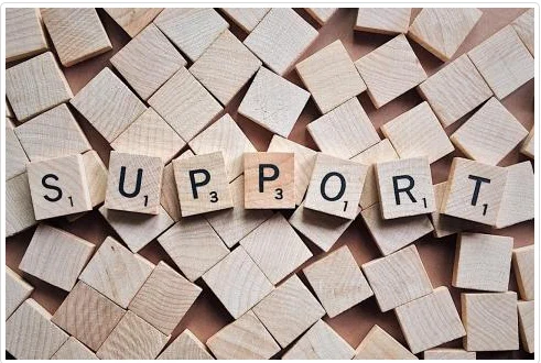 Picture of Scrabble tiles spelling out the word "SUPPORT."