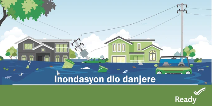 Flood water is dangerous - Haitian Creole
