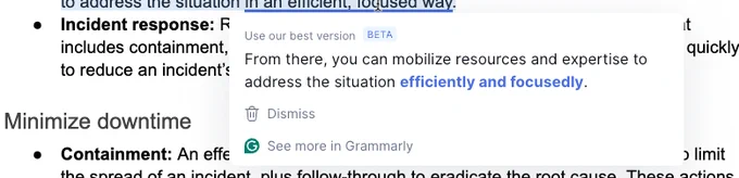 Grammarly suggests that I change "in an efficient, focused way" to "efficiently and focusedly." 