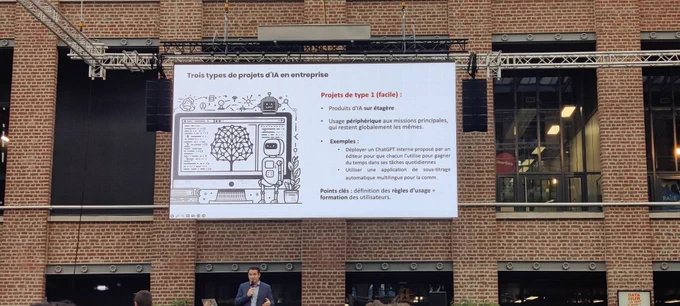Photo de slide sur l'IA facile en entreprise 