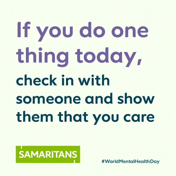 If you do one thing today, check in with someone and show them that you care.