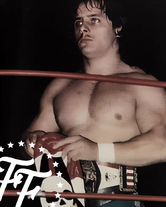 This shirt is inspired by the ring vest worn by the Dynamite Kid during his time in various promotions outside of the WWF. Including his time in the Pacific Northwest, Stampede Wrestling and All Japan.

He wore this vest during his title run as the NWA Pacific Northwest Heavyweight Champion in 1983 as well as during his final run in Stampede wrestling in 88-89, and All Japan through the early 90's.

Dynamite Kid Collection: https://fightersfirst.shop/collections/dynamite-kid