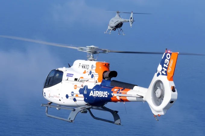 Full scale demonstration of a manned-unmanned teaming (MUM-T) system with the Airbus H130 FlightLab and the VSR700