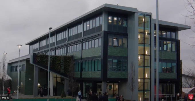 Screen grab from YouTube of the Ritterman Building at Middlesex University.