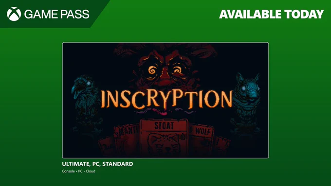Inscryption is available today with Xbox Game Pass.