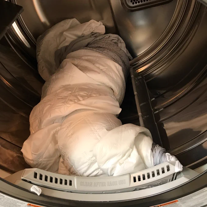 A misaligned lint filter on an LG dryer has once again caught the laundry and twisted it into a soggy-ass nightmare. Thankfully, this only happens every time. Never buy an LG dryer unless you like wet, damaged clothing and household linens.