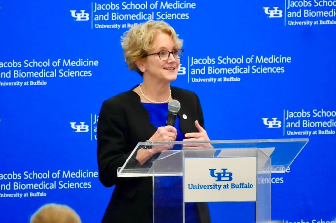 Dr. Brashear speaks at a podium