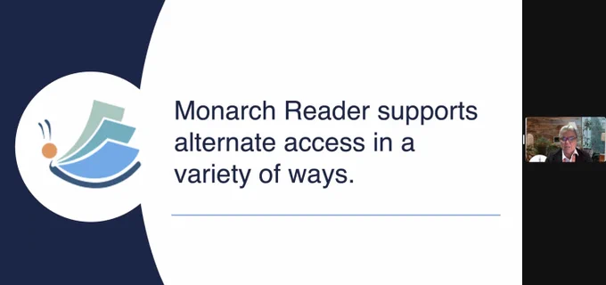 infographic - Monarch Reader supports alternative access in a variety of ways.