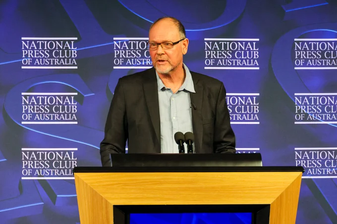 Professor Quentin Grafton of the ANU Crawford School for Public Policy delivers his address 'Retelling Australia’s Water Story - How do we build a more sustainable water future' at the National Press Club of Australia, Thursday, 10 October 2024