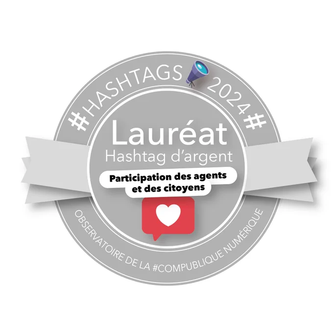 Macaron hashtag argent Catégorie participation des agents et des citoyens