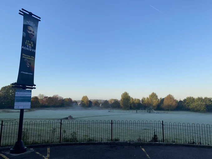 Scene of a misty park