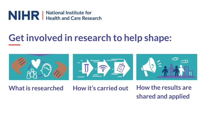 Get involved in research to help shape: what is researched, how it's carried out, how the results are shared and applied