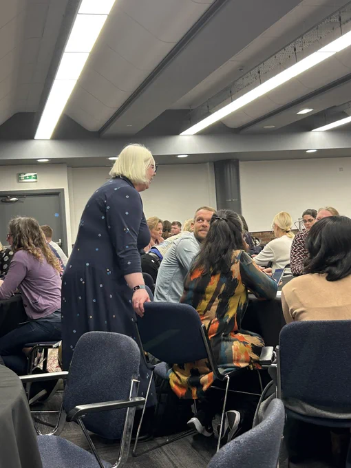 Mandy working with groups facilitating discussion of case studies