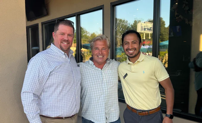 (left to right) Mike Brown, TREKK; Brigadier General (Ret) John Michel, Soulcial Kitchen founder; and Ryan Fleming, TREKK.