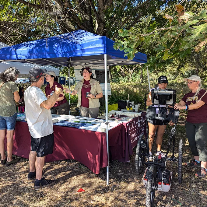 Dr. Heather Smith (Anthropology) and Dr. Sam Krause (Geography and Environmental Studies) and Anthropology MA student Erin Mathison shared ongoing paleoenvironmental research of Spring Lake at the Annual Sacred Springs Powwow