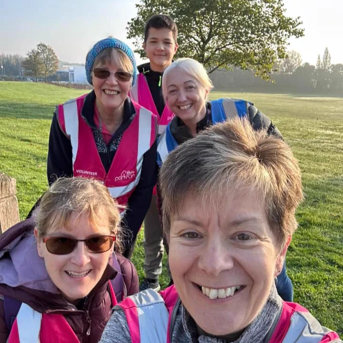 Selfie of group of parkrun volunteers