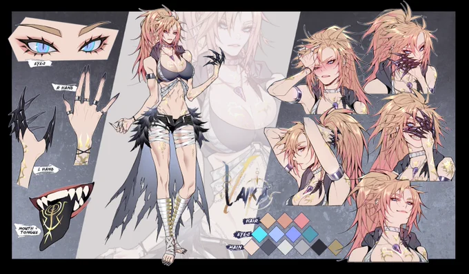 Vtuber Reference Sheet Art : Teaffeine