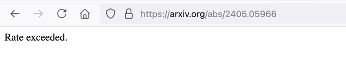 "Rate exceeded" message