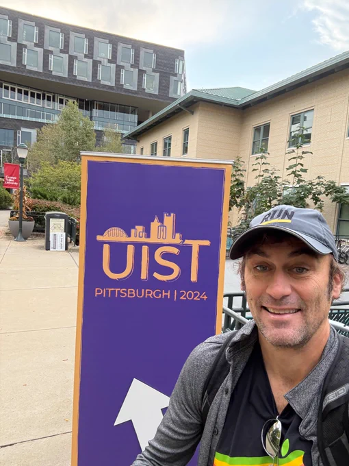 Jeff, UIST sign, cmu scs buildings in the past