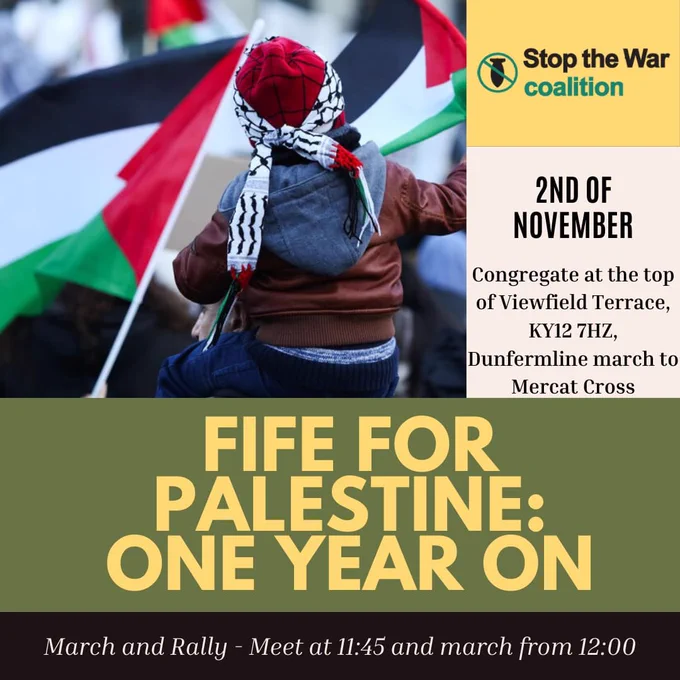 🗓️ 2 November 
📍Congregate at the top of Viewfield Terrace in Dunfermline (KY12 7HZ) and march to The Mercat Cross