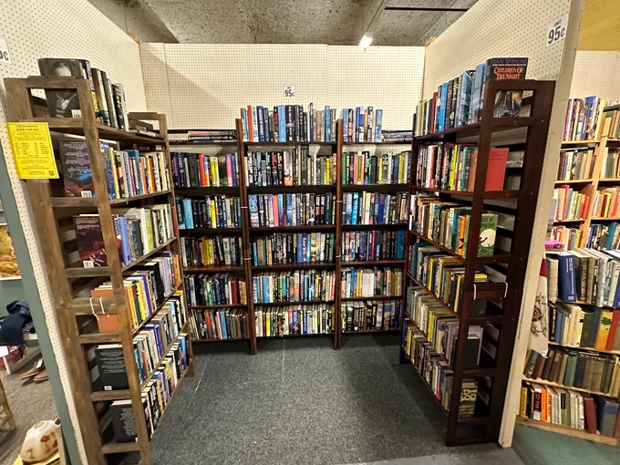Unit 95C at the Brackley Antique Cellar - bookcases full of sci fi books