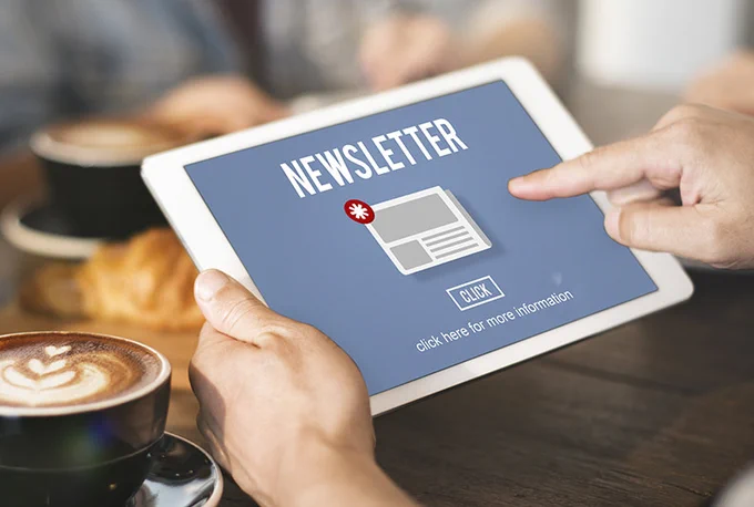 Person subscribing to a digital newsletter. 