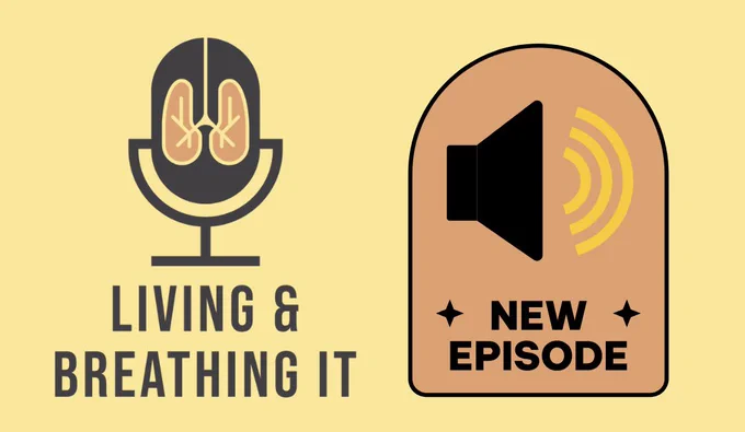 An image of the 'Living & Breathing It' podcast logo along with a graphic that says 'New episode'.