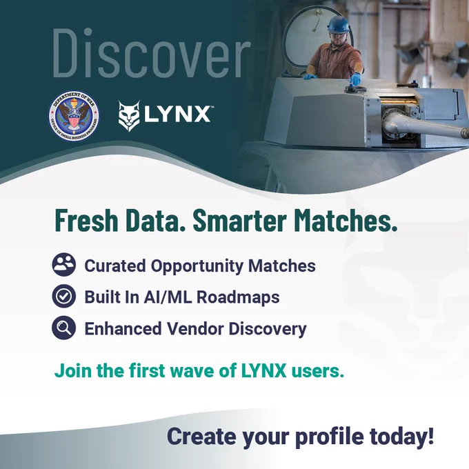 LYNX is a new digital platform that helps businesses engage with defense markets and move from capability to opportunity. 