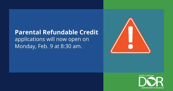 Alert: Parental Refundable Credit applications will now open on Monday, Feb. 9 at 8:30 AM.