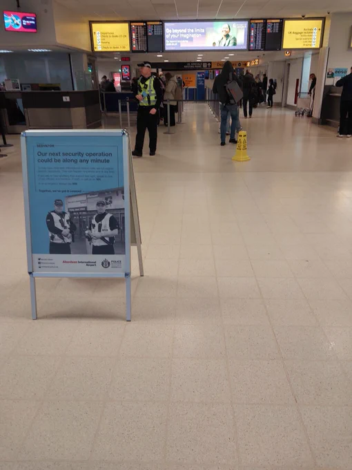 Officers surveying the terminal