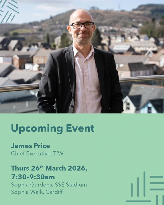 James Price is pictured above details of the event against a green background. 