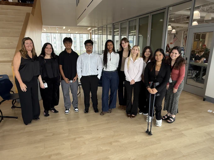 Samohi student presenters with teachers Bryn Boyd, Alana Rivera and Samantha Eden.
