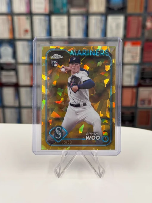 2024 Topps Chrome Sapphire Rookie Card
Bryan Woo, Seattle Mariners (35/50)