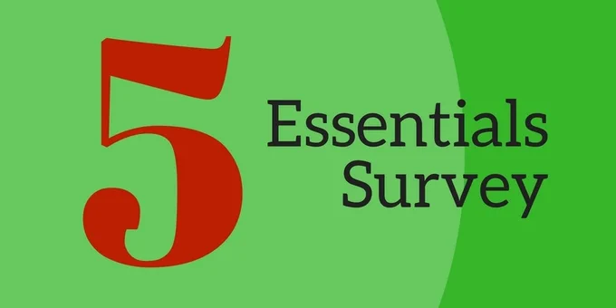 green background with 5 Essential Survey written on it