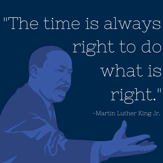 MLK graphic in blue with quote