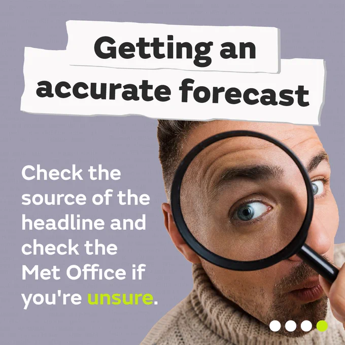 Getting an accurate forecast. Check the source of the headline and check the Met Office if you're unsure. 