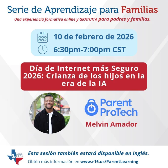 Encabezado
Exposición Virtual de Mejores Prácticas (Logotipo: PFE Texas)

Detalles de la Presentación
PRESENTADO POR Squires: Empoderando a Padres Jóvenes

Horario y Título del Evento
4 DE FEBRERO DE 2026 9:00 AM - 10:30 AM CST

De papas fritas a catorce años: Construyendo un legado de paternidad con un presupuesto limitado

Descripción
Aprenda cómo cultivar una red de mentores y descubra cómo desarrollar un programa de alto impacto cuando el financiamiento es escaso.

Registro
Regístrese en www.r16.us/Feb4Expo ¡GRATIS!

Pie de página
Más información en www.pfetexas.net/bestpractices