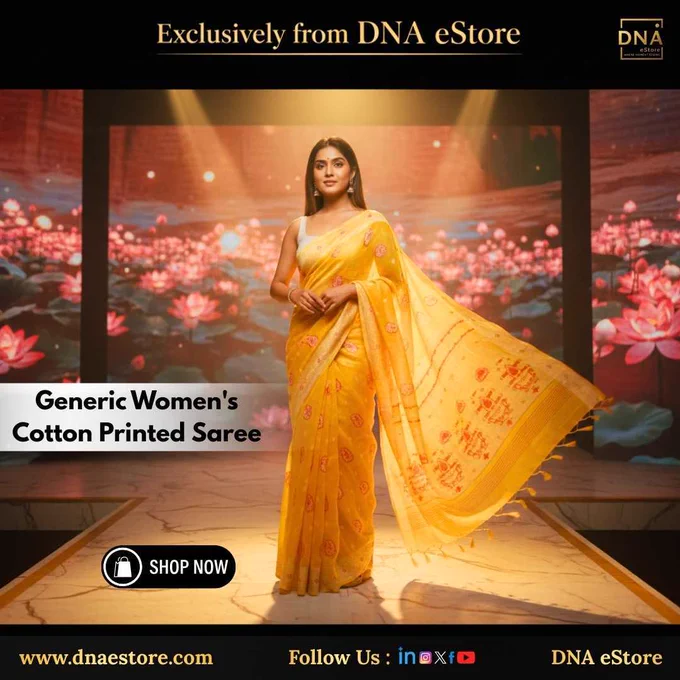 Redefining everyday elegance with our Generic Women’s Cotton Printed Saree.



Designed for comfort, style, and versatility, this saree reflects the perfect balance of traditional aesthetics and modern wearability.

Exclusively available at www.dnaestore.com  

A global B2B & B2C platform delivering high-class products at the best value.



#dnaestore #ecommerce #onlineshopping #womenfashion #cottonsaree #ethinicwear