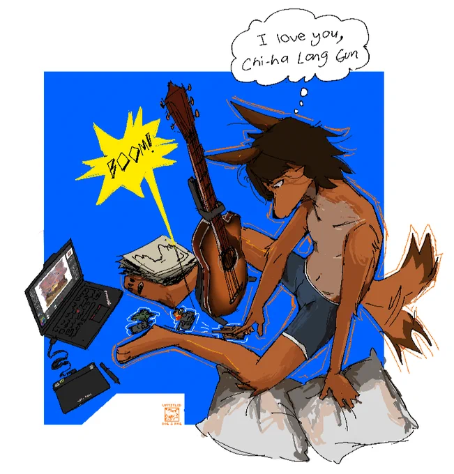 Image of a furry playing with tanks because of war thunder. Someone take my access of this game away from me!