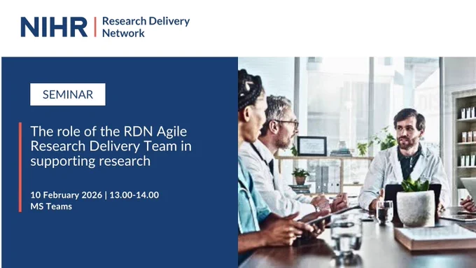 Picture of researchers in discussion and details of the event titled The Role of the RDN Agile Delivery Team in Supporting Research 10 February 2026 13:00 - 14:00 on MS Teams