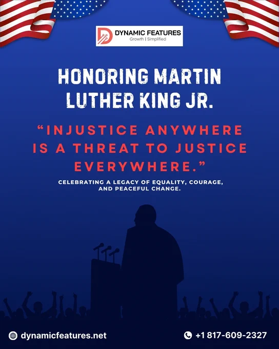 Honoring the legacy of Martin Luther King Jr., a timeless voice for equality, justice, and peaceful change. His words continue to inspire leadership rooted in courage and purpose.
🔗 https://dynamicfeatures.net

#MLKDay #Equality #Justice #Leadership #Inspiration #DigitalMarketingAgency #DynamicFeatures