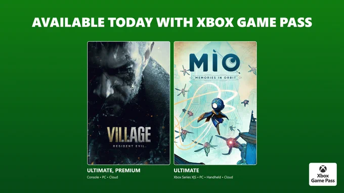 Resident Evil: Village and Mio: Memories in Orbit are available today with Xbox Game Pass.