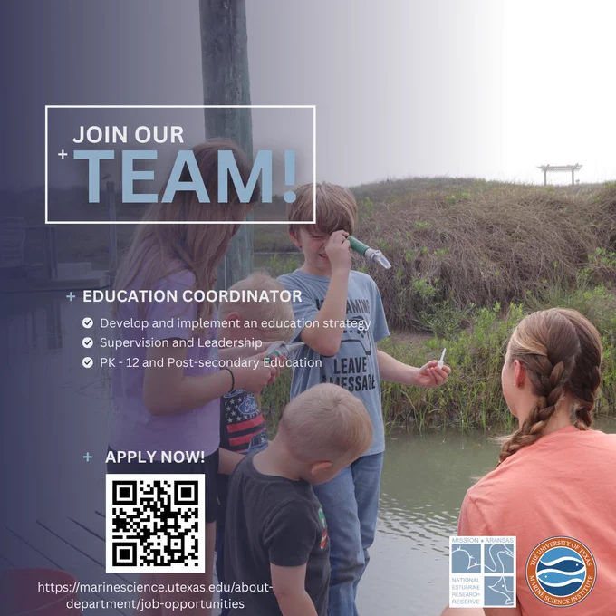 Children on a dock next to water and a salt marsh doing science